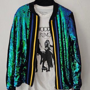 Zilingo Sequined Bomber Jacket Size L